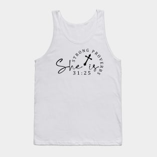 Proverbs 31:25 She Is Inspirational Strong Woman Tank Top